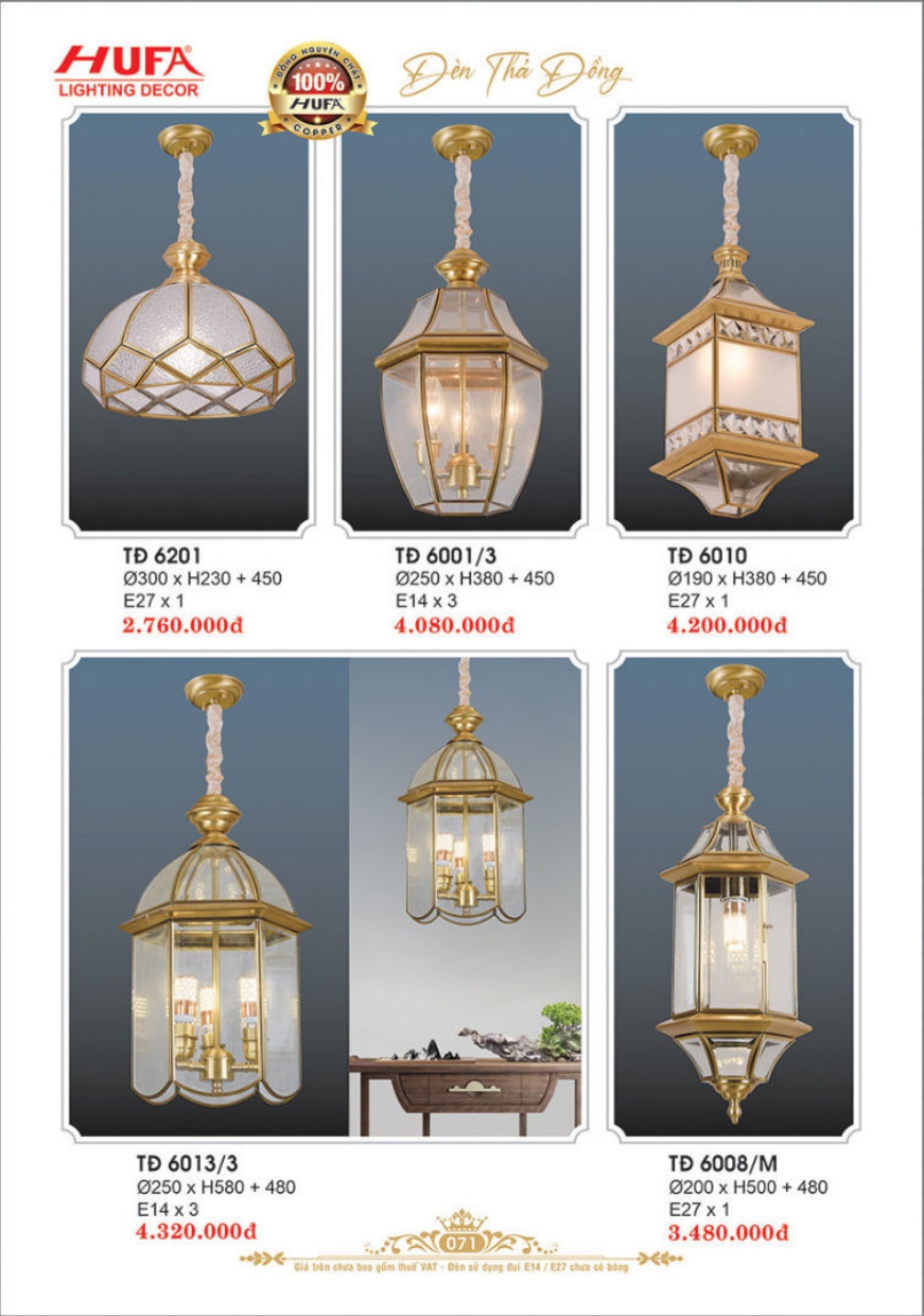 Bảng giá đèn trang trí HUFA